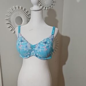 Torrid Teal Floral Underwire Bra